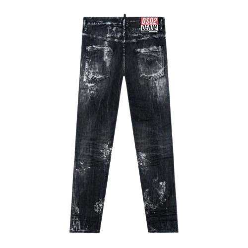 DSQUARED2 Black Destroyed Wash Skater Jeans