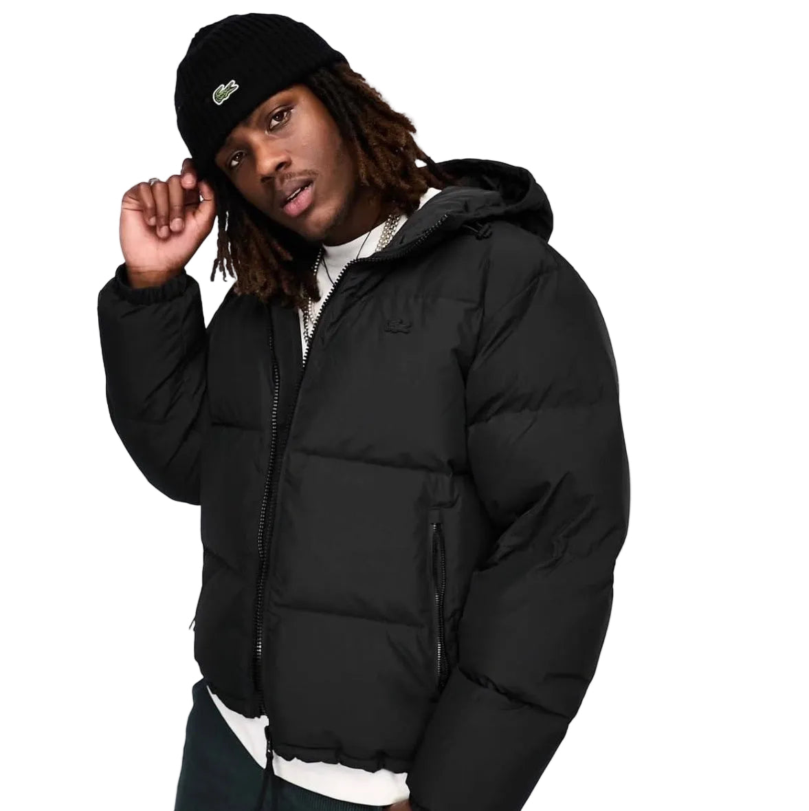 Lacoste Short Water-Repellent Hooded Puffed Jacket