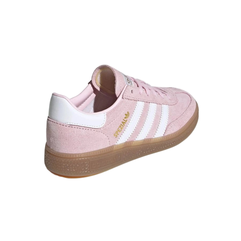 Adidas Spezial in the "Clear Pink / White / Gum" colorway.