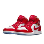 Air Jordan 1 Mid SE "Barcelona Sweater" (Red Patent)